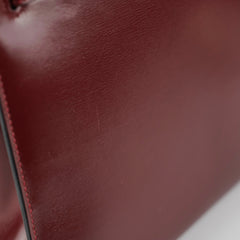 Hermes Vintage Kelly 28 Box Calfskin Burgundy -J Circle 1980