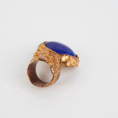 Saint Laurent Arty Ring Size 5 Deep Blue