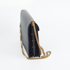 Saint Laurent Cassandra Medium Chain Black Bag