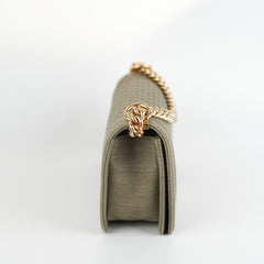 Chanel Old Medium Boy Denim Olive Shoulder Bag