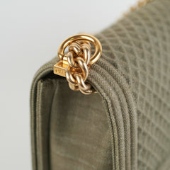 Chanel Old Medium Boy Denim Olive Shoulder Bag