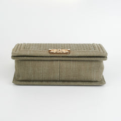Chanel Old Medium Boy Denim Olive Shoulder Bag