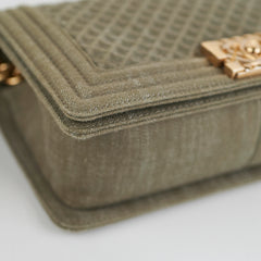 Chanel Old Medium Boy Denim Olive Shoulder Bag