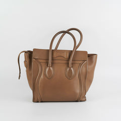 Celine Micro Luggage Taupe Tote