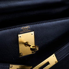 Hermes Kelly 28 Box Leather Noir - S circle stamp