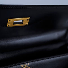 Hermes Kelly 28 Box Leather Noir - S circle stamp