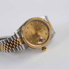 Rolex Datejust 36mm with Diamond Dial Watch Two Toned