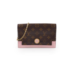 Louis Vuitton Flore Chain Wallet On Chain Monogram Pink