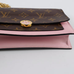 Louis Vuitton Flore Chain Wallet On Chain Monogram Pink