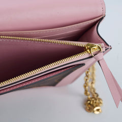 Louis Vuitton Flore Chain Wallet On Chain Monogram Pink