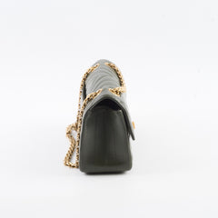 Chanel Mini 2.55 Chevron Reissue Khaki Green Microchipped