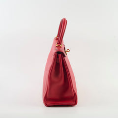 Hermes Kelly 28 Clemence Rouge Vif? - Square I Stamp
