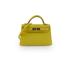 Hermes Mini Kelly Jaune Citron W Stamp