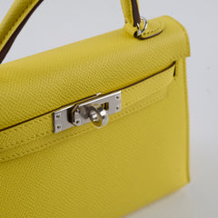 Hermes Mini Kelly Jaune Citron W Stamp