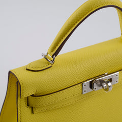 Hermes Mini Kelly Jaune Citron W Stamp