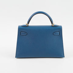 Hermes Mini Kelly Epsom Deep Blue GHW 2025