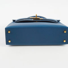 Hermes Mini Kelly Epsom Deep Blue GHW 2025