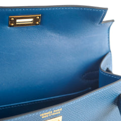 Hermes Mini Kelly Epsom Deep Blue GHW 2025