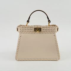Fendi IseeU Petite Peekaboo Braid Leather Ivory