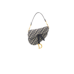 Christian Dior Medium Oblique Saddle Bag Navy