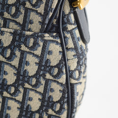 Christian Dior Medium Oblique Saddle Bag Navy
