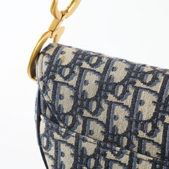 Christian Dior Medium Oblique Saddle Bag Navy