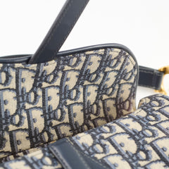 Christian Dior Medium Oblique Saddle Bag Navy