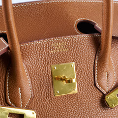 Hermes Birkin 35 Gold GHW Togo 2001