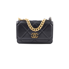 Chanel 19 Wallet on Chain WOC Black Microchipped