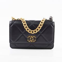 Chanel 19 Wallet on Chain WOC Black Microchipped