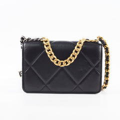 Chanel 19 Wallet on Chain WOC Black Microchipped
