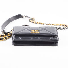 Chanel 19 Wallet on Chain WOC Black Microchipped