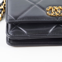 Chanel 19 Wallet on Chain WOC Black Microchipped
