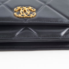 Chanel 19 Wallet on Chain WOC Black Microchipped