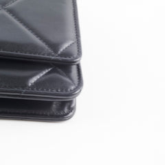Chanel 19 Wallet on Chain WOC Black Microchipped