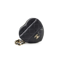 Chanel Mini Heart Belt Bag Black 32 Series