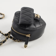 Chanel Mini Heart Belt Bag Black 32 Series