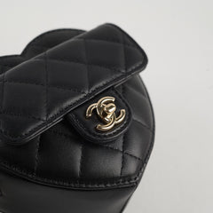 Chanel Mini Heart Belt Bag Black 32 Series