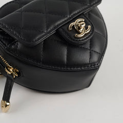 Chanel Mini Heart Belt Bag Black 32 Series