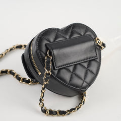 Chanel Mini Heart Belt Bag Black 32 Series