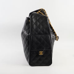 Chanel 25 Caviar Large Black Microchip