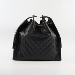 Chanel 25 Caviar Large Black Microchip