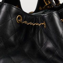 Chanel 25 Caviar Large Black Microchip