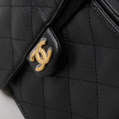 Chanel 25 Caviar Large Black Microchip