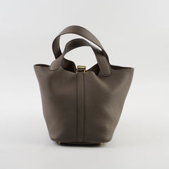 Hermes Picotin 18 Gris Etain GHW Y Stamp