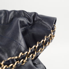Chanel Small 22 Bag Navy Caviar Light Gold Hardware
