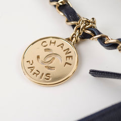 Chanel Small 22 Bag Navy Caviar Light Gold Hardware