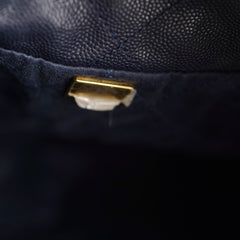 Chanel Small 22 Bag Navy Caviar Light Gold Hardware