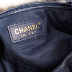 Chanel Small 22 Bag Navy Caviar Light Gold Hardware