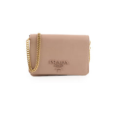 Prada Saffiano Wallet on Chain WOC Dusty Pink
